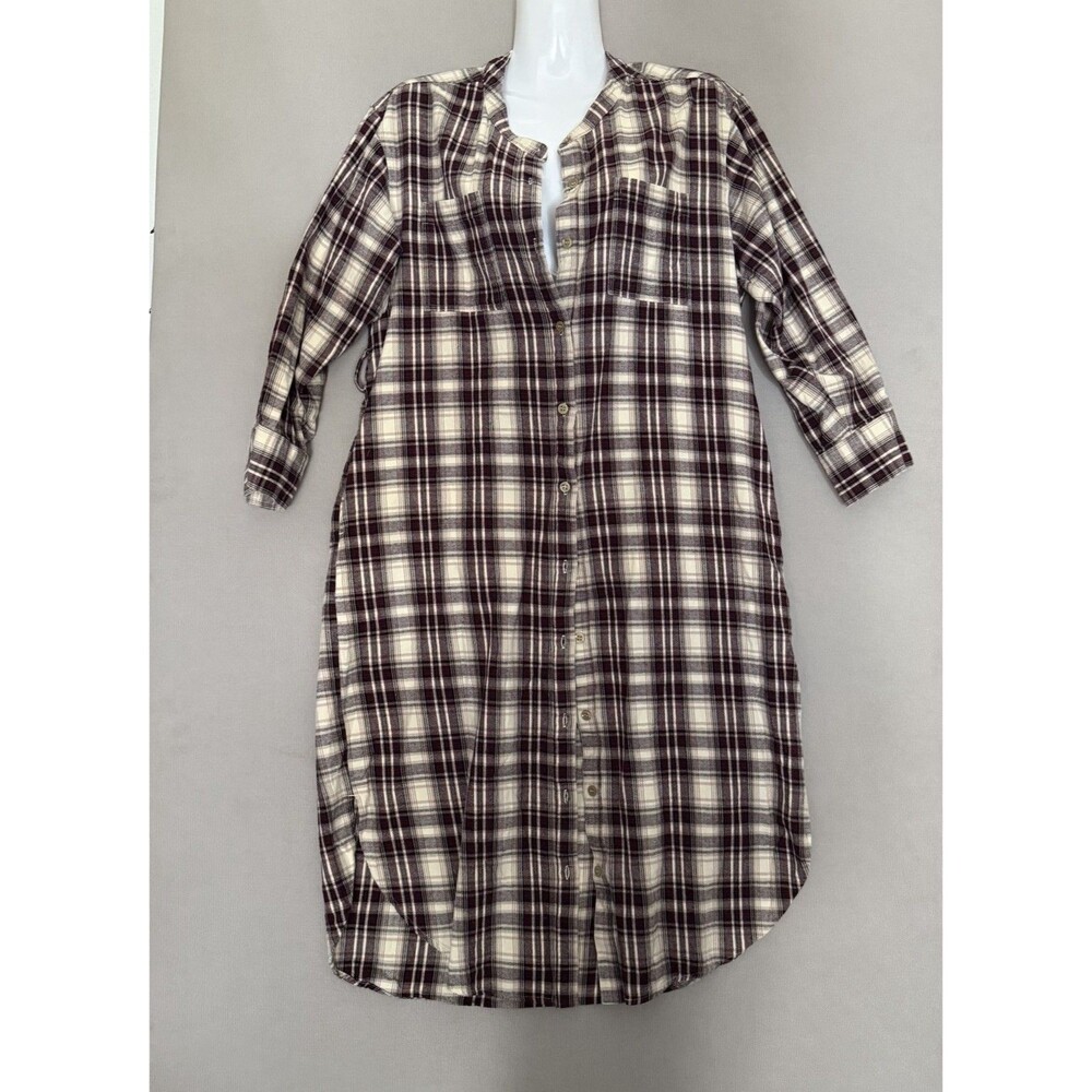 URBAN RESEARCH Flannel Shirt Dress Free Size Sonny Label Plaid Womens Button Dow